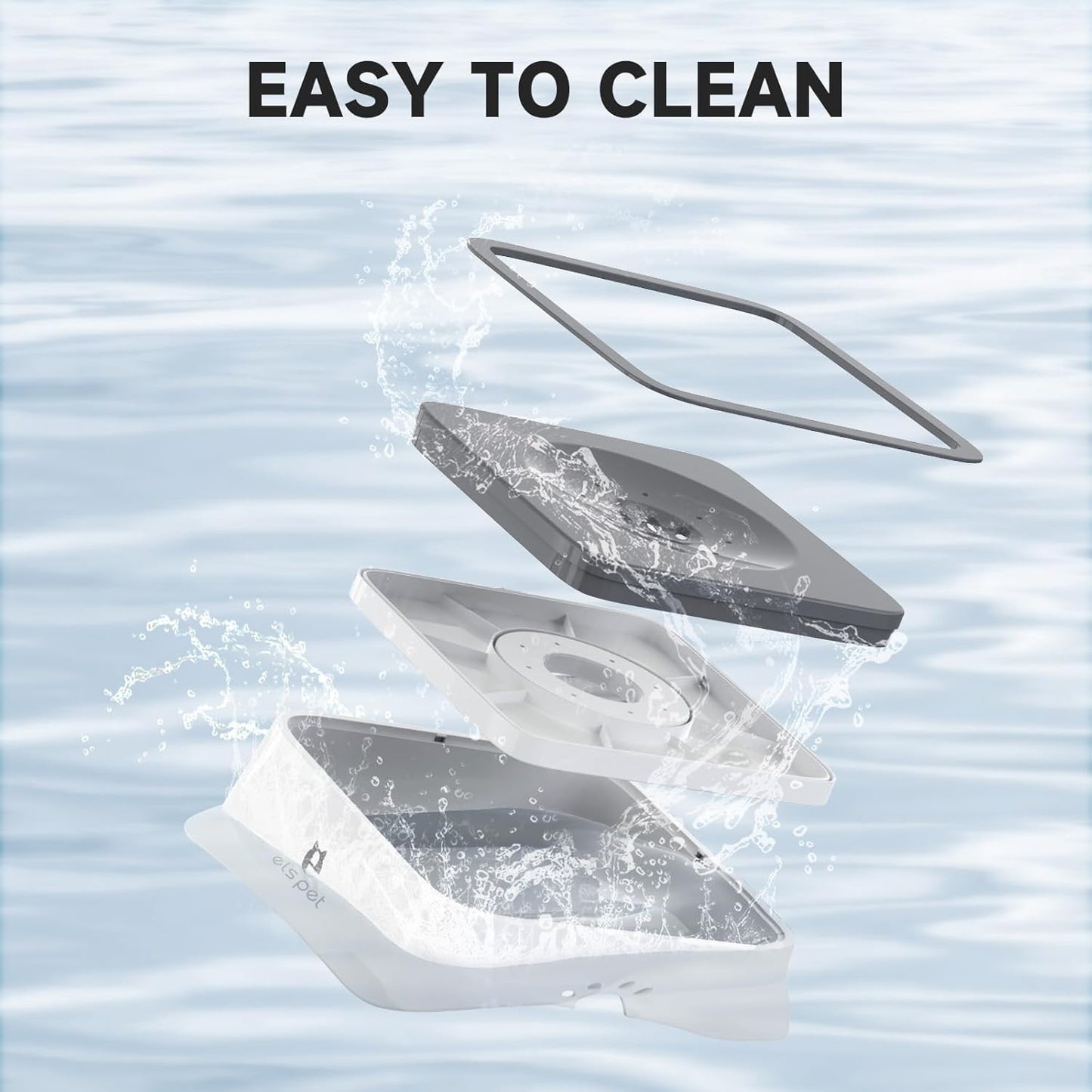 Grey 70Oz 2L No Spill Dog Cat Bowl Carbon Filter Water Dispenser | 70Oz 2L, Floating Disk Slow Drink, Activated Carbon Filter, Dual Spill Proof, anti Slip, Dishwasher Safe, Medium Large Dogs